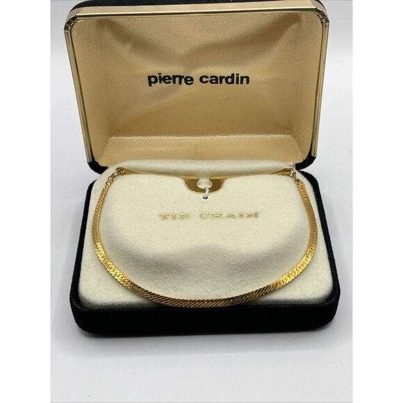 PIERRE CARDIN VINTAGE 1960'S/70'S GOLDTONE TIE CHAIN IN ORIGINAL FITTED BOX AL2 - Picture 8 of 10